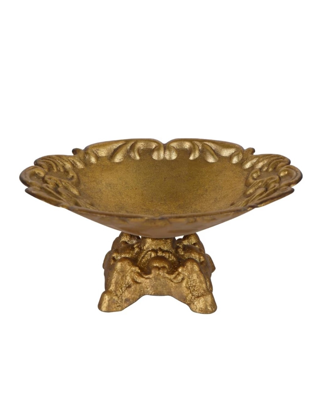 Nikky Home NWT Pedestal Iron Jewelry Dish Trinket Bowl In Rustic Gold